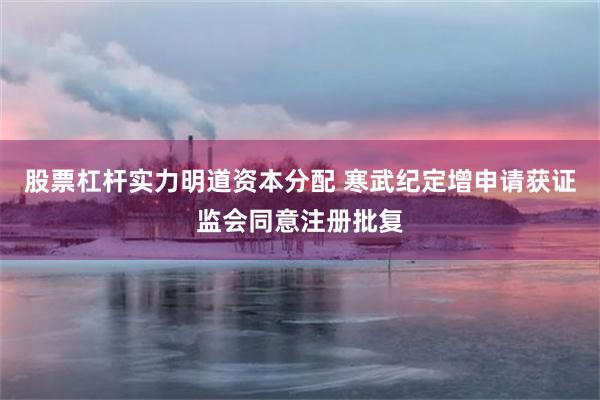 股票杠杆实力明道资本分配 寒武纪定增申请获证监会同意注册批复