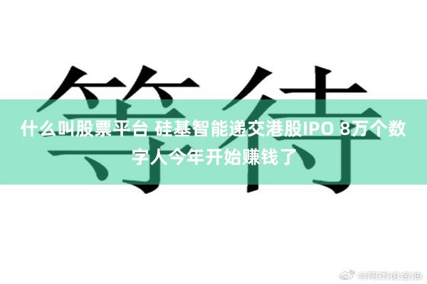 什么叫股票平台 硅基智能递交港股IPO 8万个数字人今年开始赚钱了